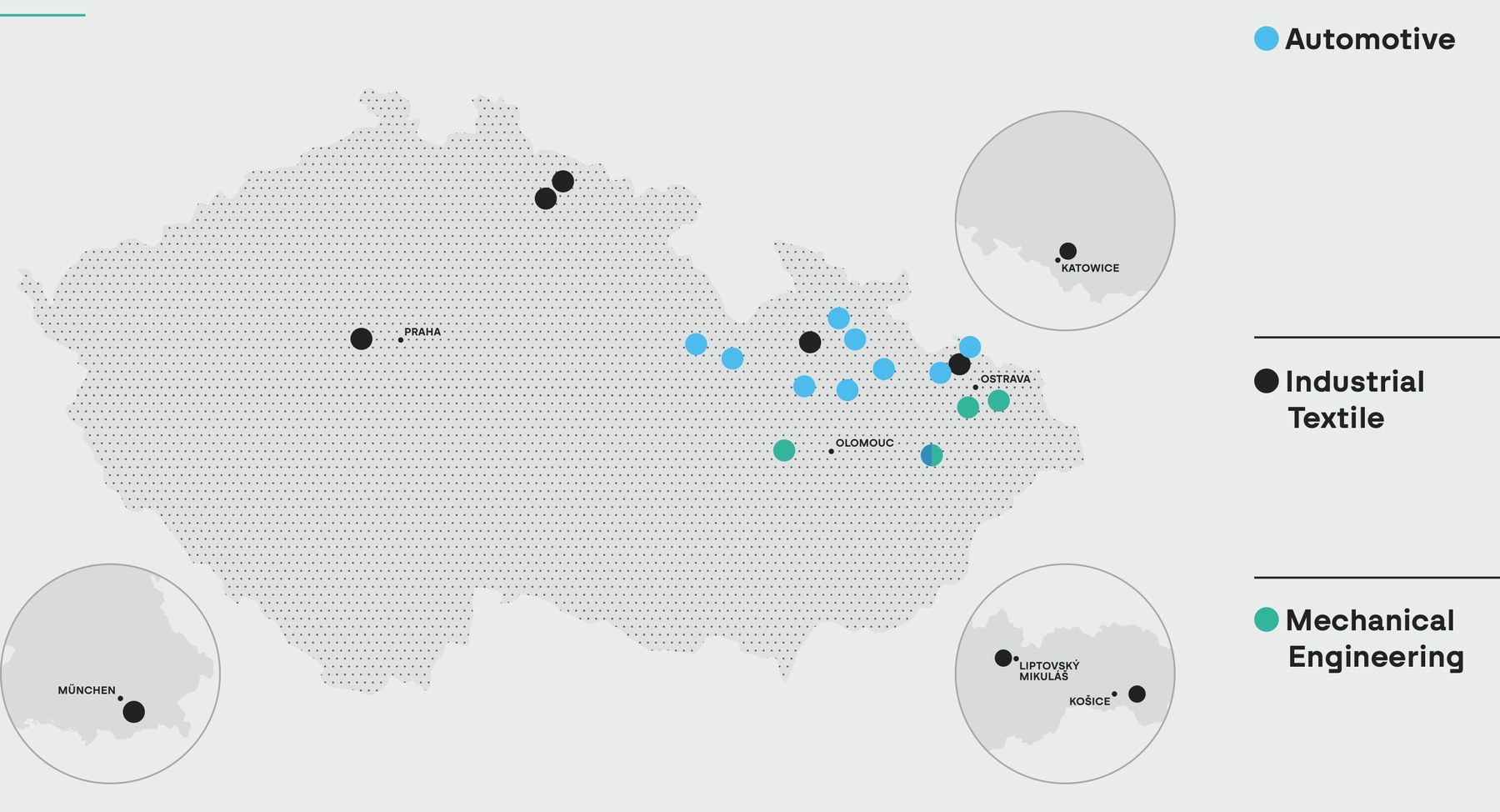 Mapa lokací společností BR Group